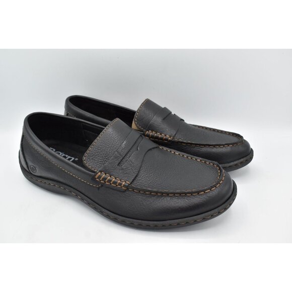 Born Mens Size 13 Simon III Black Full Grain Leather Slip On Loafers Shoes main image 9